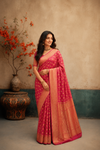 Elegant  Banarasi Silk Saree with Rich Gold Zari Weaving