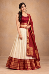 Elegant Maroon & Cream Zari Work Lehenga Choli Set