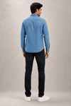 Men’s Light Blue Washed Denim Full-Sleeve Shirt