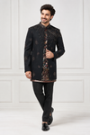 : Black Embellished Indo-Western