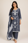 Women  Embroidered Kurta Pant Dupatta Set