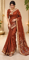 Rust Elegance Women Saree