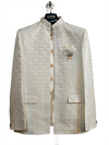 Men's Premium Ivory Jacquard Jodhpuri Suit with Jacket