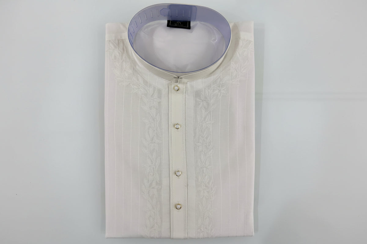 Ivory White Embroidered Men’s Kurta