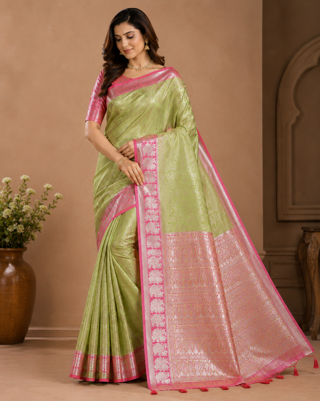 Women’s Dark  Border Silk Saree