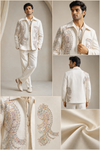Ivory Paisley Embroidered Men’s Designer Jacket