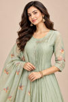 Mint Green Floral Embroidered Anarkali Set