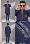 Navy Blue Embroidered Kurta Set