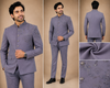 Lavender Grey Embellished Jodhpuri Suit for Men