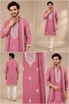 Rose Pink Embroidered Kurta Dupatta Set