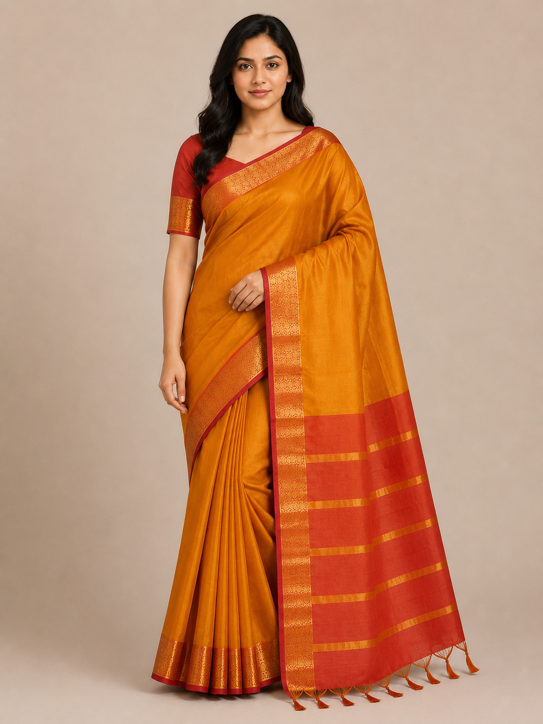 Royal  Silk Saree with Golden Zari Border