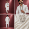 Classic Ivory Embroidered Festive Kurta Set