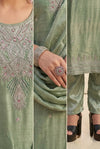 Sage Green Embroidered Kurta Pant Dupatta Set