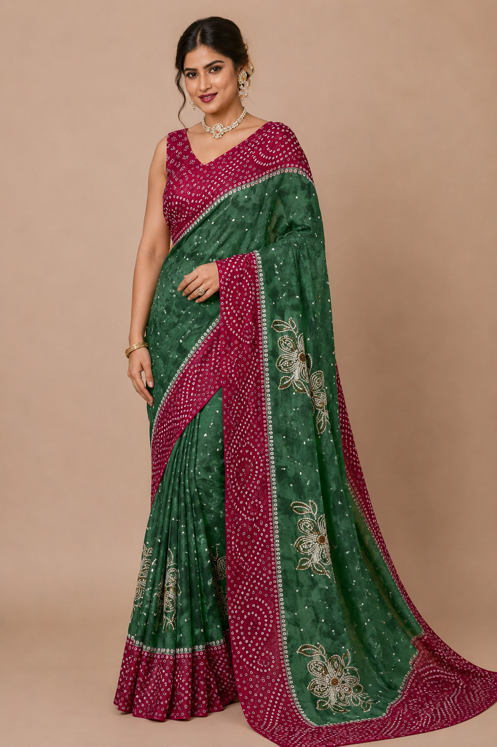 Women’s Bandhani Style Printed Saree