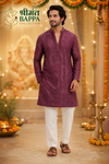Shrimant Bappa Collection – Plum Tissue Kurta