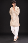 Ivory Embroidered Festive Kurta Set