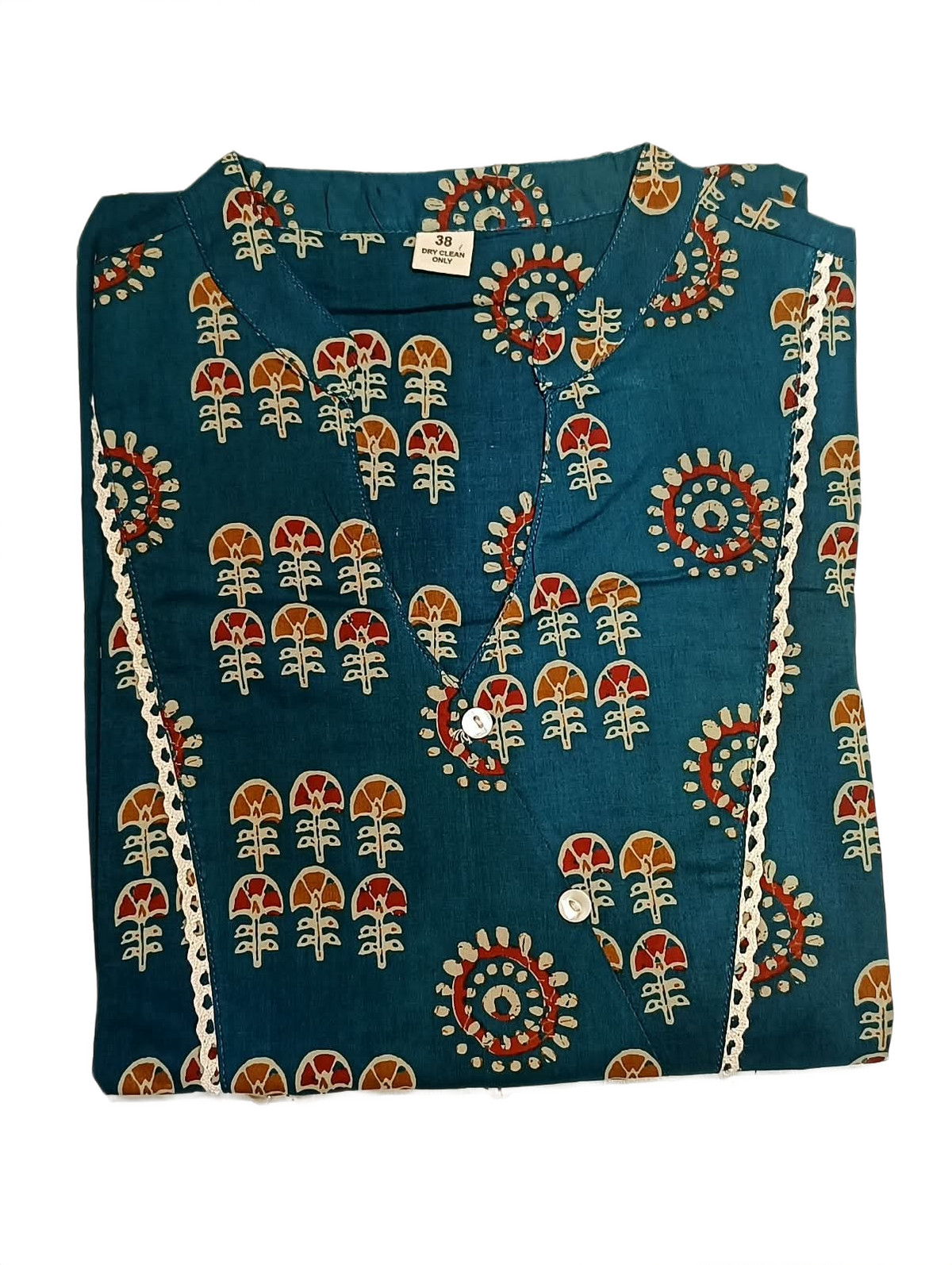 Elegant Teal Blue Printed Kurta Pant Co-Ord Set for Women