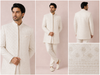 Ivory Embroidered Indo-Western Sherwani Set