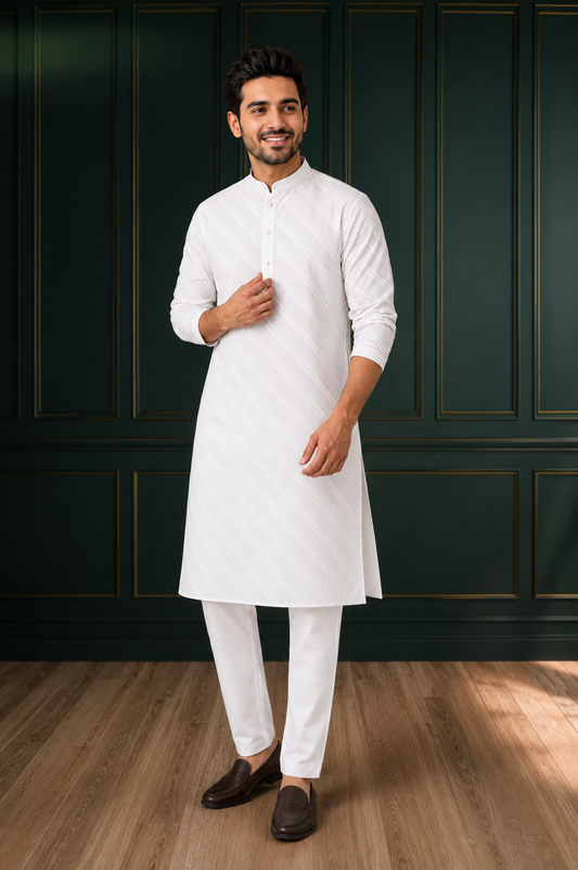 Classic White Kurta Pajama for Men