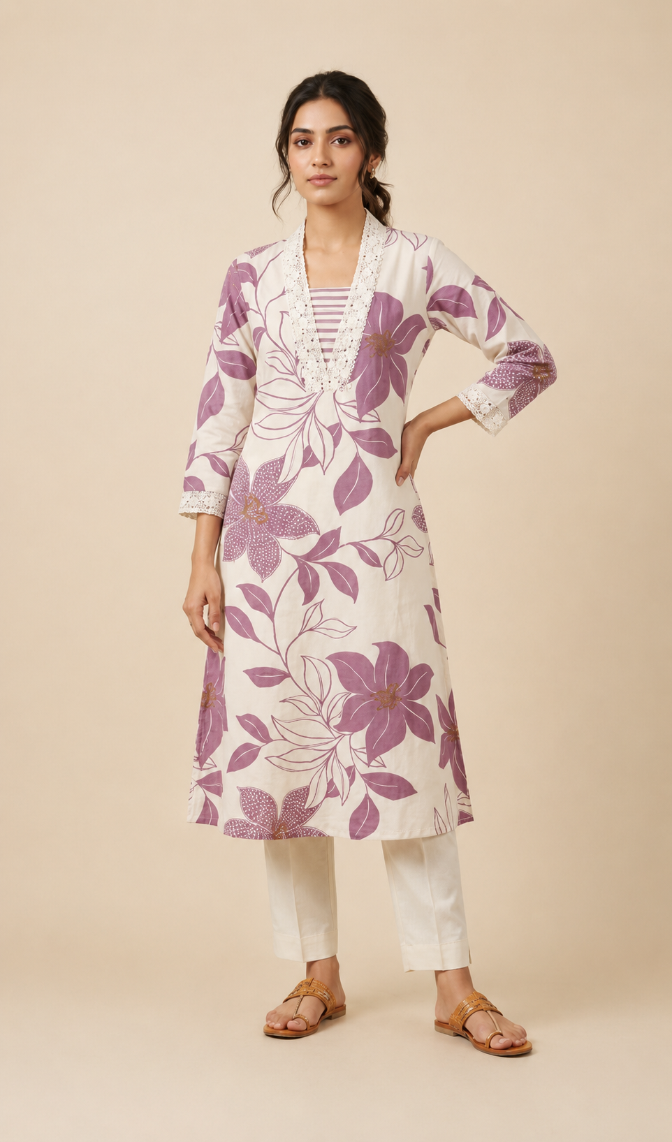 Women’s Multicolor Floral Printed Straight KurtI