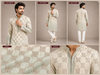 Men’s Ivory & Mint Embroidered Festive Kurta
