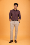 Men’s Charcoal Grey Checked Formal Shirt