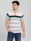 Men’s Pastel Striped Polo T-Shirt