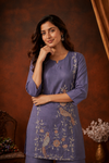 Lavender Embroidered Chanderi  co-ord set