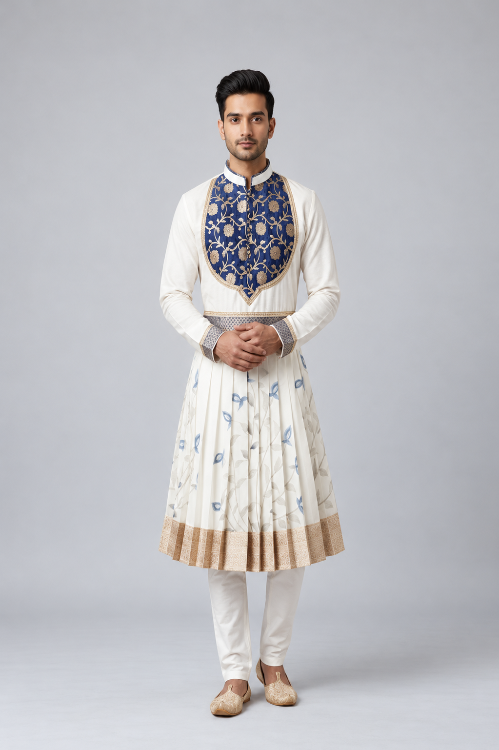 Blue Yoke Peshwai Outfit