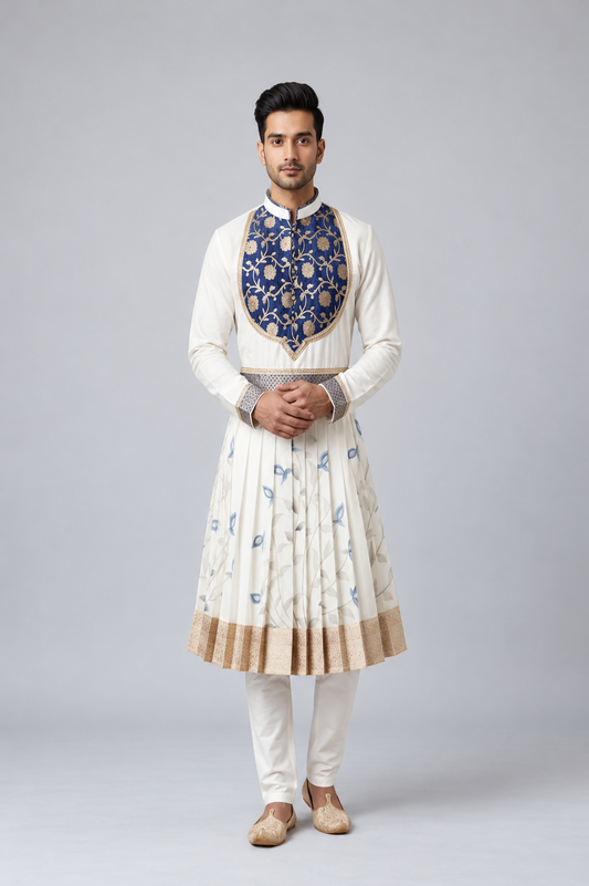 Blue Yoke Peshwai Outfit