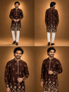 Royal Brown Heritage Embroidered Kurta