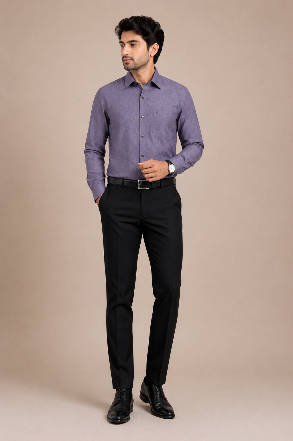 Men's Linen Blend Formal Shirt