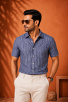 Men's  Striped Half Sleeve Casual Shirt