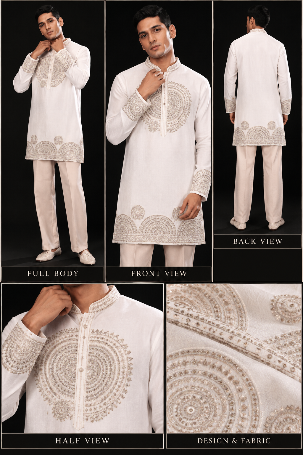 Ivory Embroidered Festive Kurta Set
