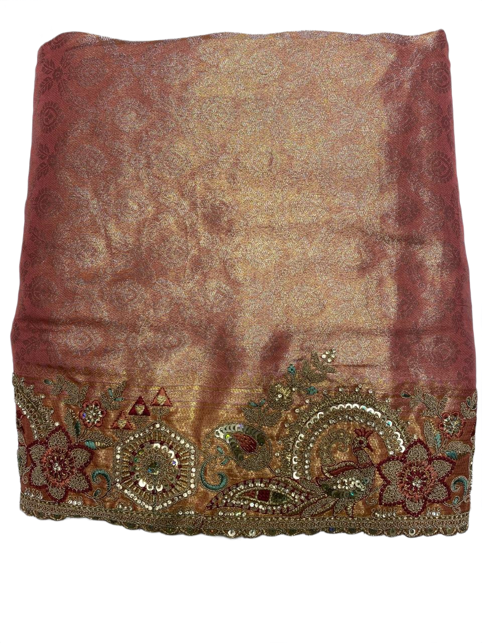 Designer Saree with Heavy Embroidered Zari Border