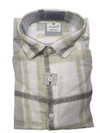 Men's Premium Sky Blue & Beige Windowpane Check Casual Shirt