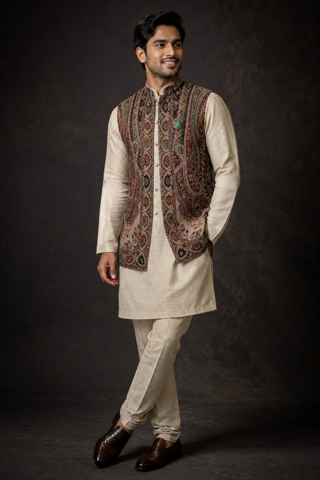 Premium Paisley Printed Nehru Jacket