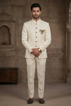 Men’s Ivory Textured Jodhpuri Suit Set