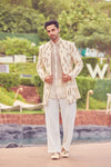 Ivory Embroidered Indo-Western Groom Jacket Set