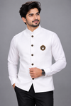 Men's Premium White Nehru Jacket with Shirt