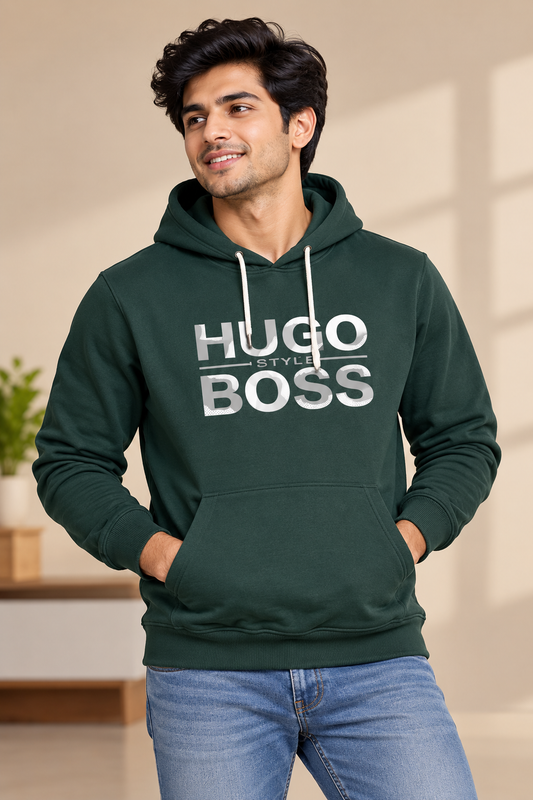 Men’s Forest Green Graphic Pullover Hoodie