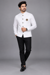 Men's Premium White Nehru Jacket with Shirt