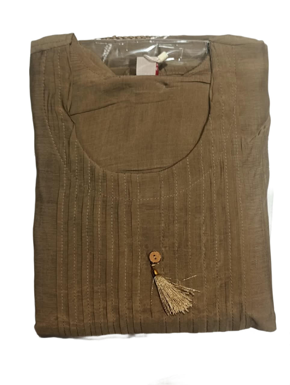 Elegant Brown Embroidered Kurta Pant Dupatta Set