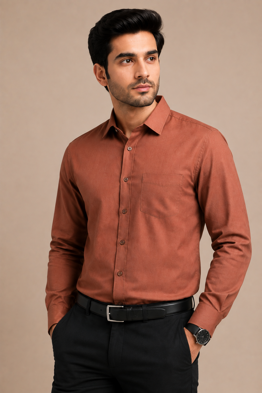 Rust Brown Premium Formal Shirt