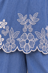 Denim Blue Floral Embroidered Co-ord Set