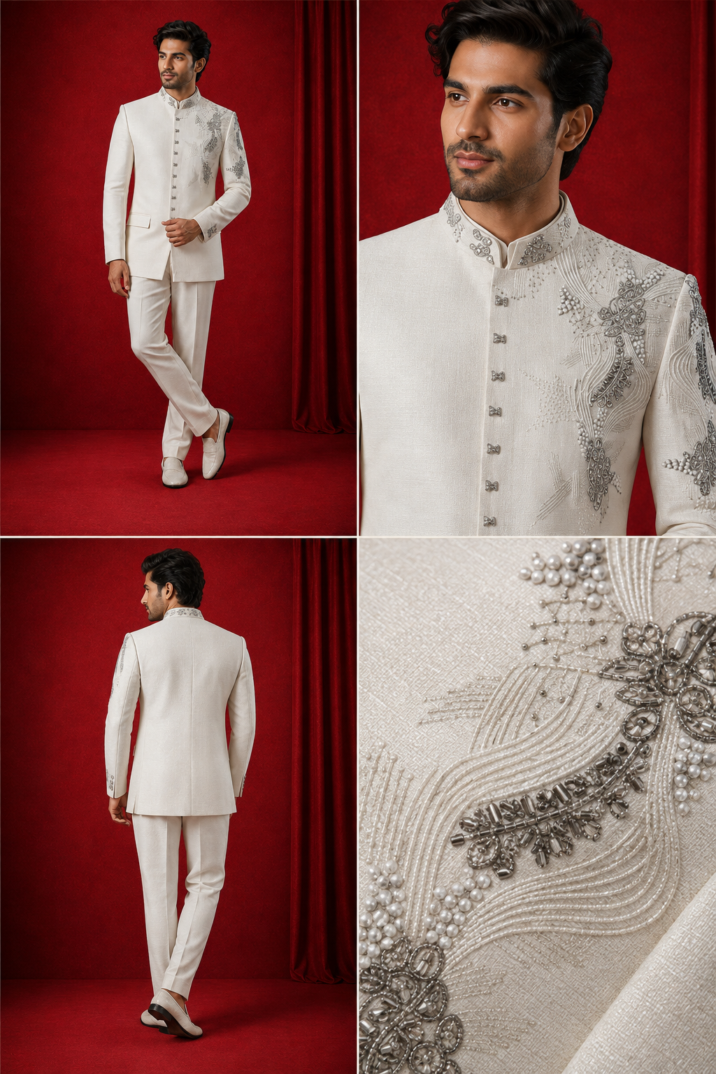 Regal Ivory Embroidered Jodhpuri Suit