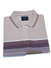 Men's Premium Mauve Striped Polo T-Shirt | Soft  Blend | Smart  Wear