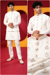 Premium Ivory White Embroidered Indo
