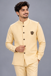 Premium Cream Men's jacket with Shirt Antique Brooch
