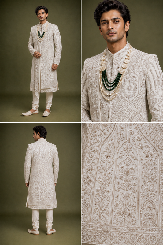 Ivory Royal Heritage Embroidered Sherwani